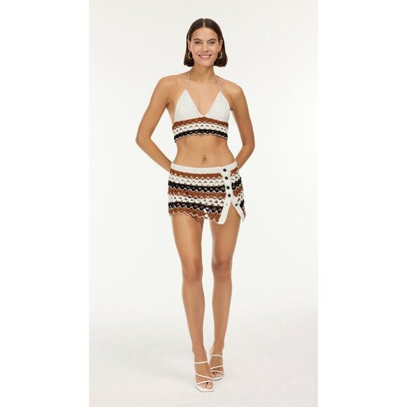 My Beachy Side Finch Hand Crocheted Matching Set Chocolate Womens Size Large - Picture 2 of 10